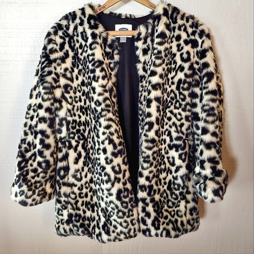 Cheetah or leopard print coat by Old Navy.